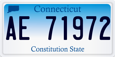 CT license plate AE71972
