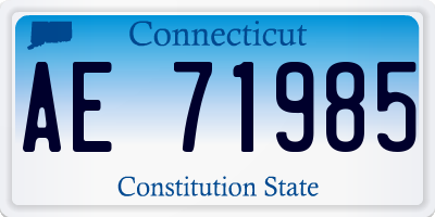 CT license plate AE71985