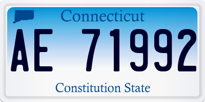 CT license plate AE71992