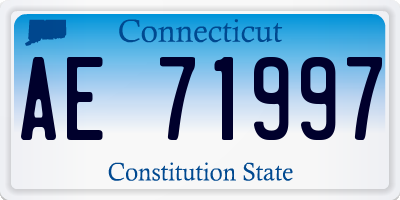 CT license plate AE71997