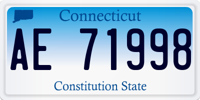 CT license plate AE71998