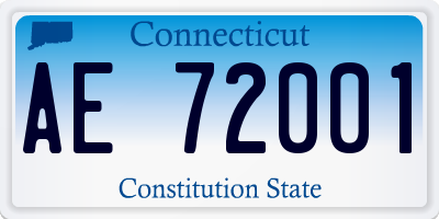 CT license plate AE72001