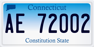 CT license plate AE72002