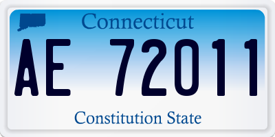 CT license plate AE72011