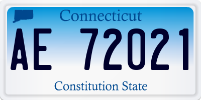 CT license plate AE72021
