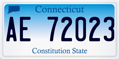 CT license plate AE72023