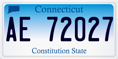 CT license plate AE72027