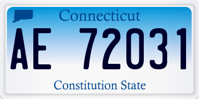 CT license plate AE72031