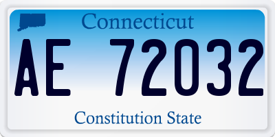 CT license plate AE72032
