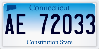 CT license plate AE72033