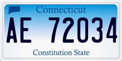 CT license plate AE72034