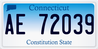 CT license plate AE72039