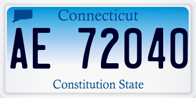 CT license plate AE72040