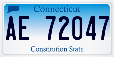 CT license plate AE72047
