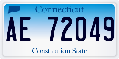 CT license plate AE72049