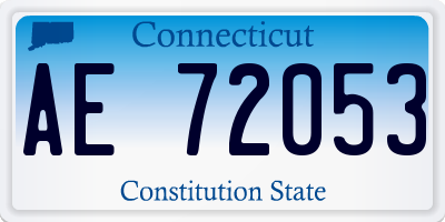 CT license plate AE72053