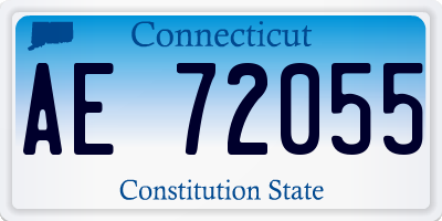 CT license plate AE72055