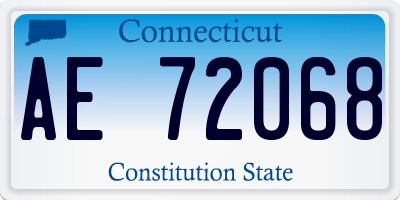 CT license plate AE72068