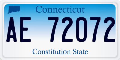 CT license plate AE72072