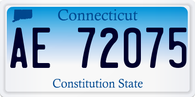 CT license plate AE72075