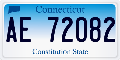 CT license plate AE72082