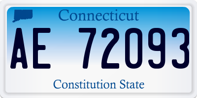 CT license plate AE72093
