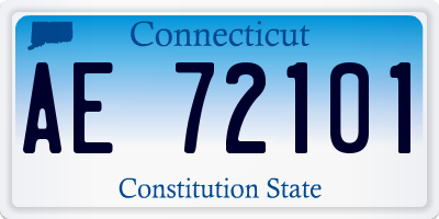 CT license plate AE72101