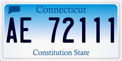 CT license plate AE72111