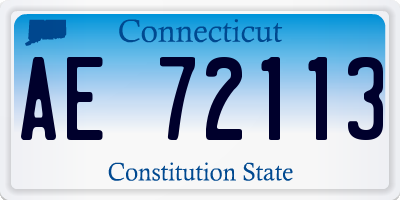 CT license plate AE72113
