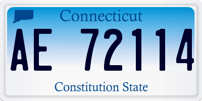 CT license plate AE72114