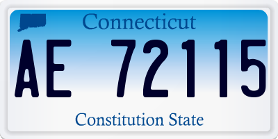 CT license plate AE72115