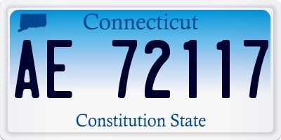 CT license plate AE72117