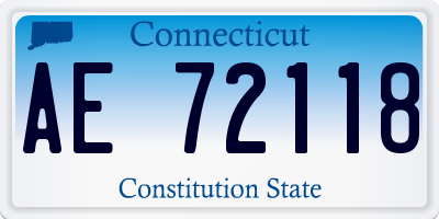 CT license plate AE72118