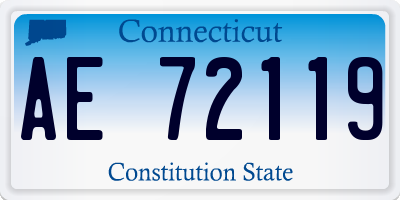 CT license plate AE72119