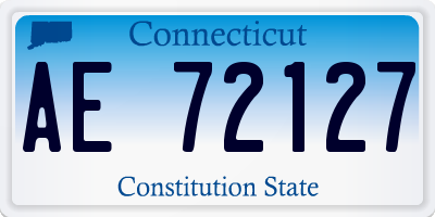CT license plate AE72127