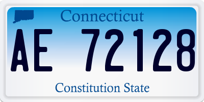 CT license plate AE72128