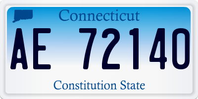 CT license plate AE72140