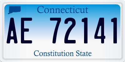CT license plate AE72141