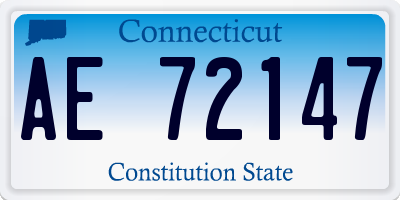 CT license plate AE72147