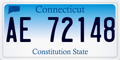 CT license plate AE72148