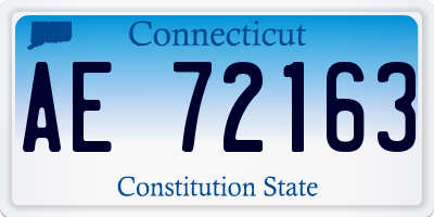 CT license plate AE72163