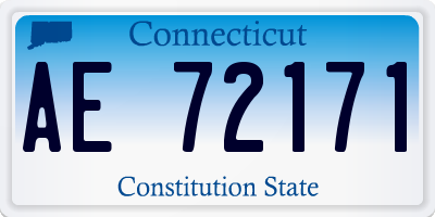 CT license plate AE72171