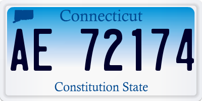 CT license plate AE72174