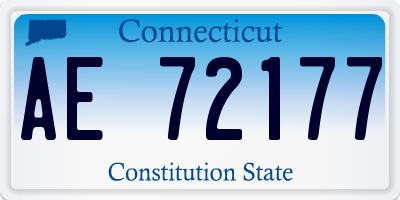 CT license plate AE72177