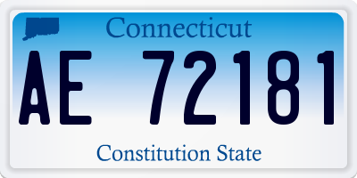 CT license plate AE72181