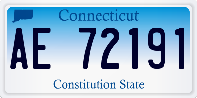 CT license plate AE72191