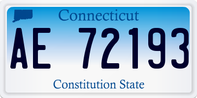CT license plate AE72193