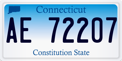 CT license plate AE72207