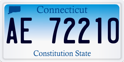 CT license plate AE72210