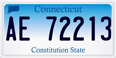 CT license plate AE72213